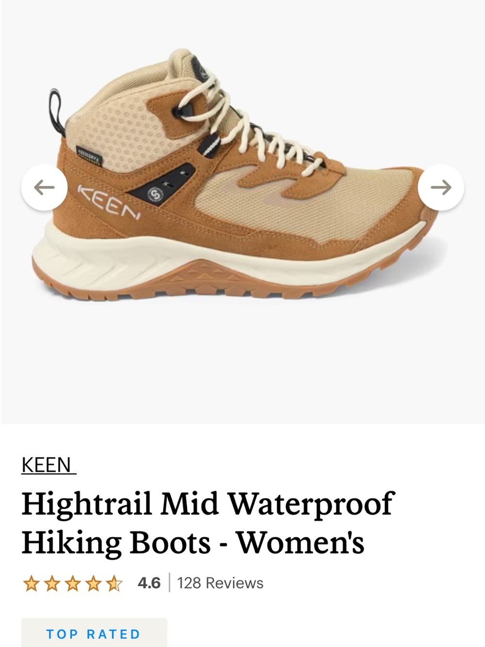 Keen Tan and Cream Lace-Up Women's Mid Hiking Boots